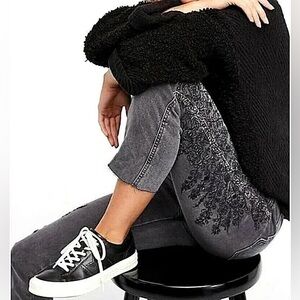 Free People Embroidered Jeans